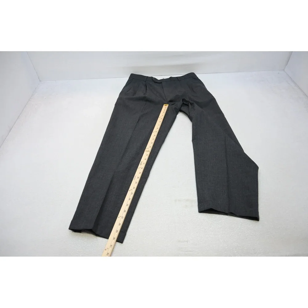 Monsieur Givenchy Dress Pants Mens 35x30 Gray Pleated Cuffed Trousers Excellent